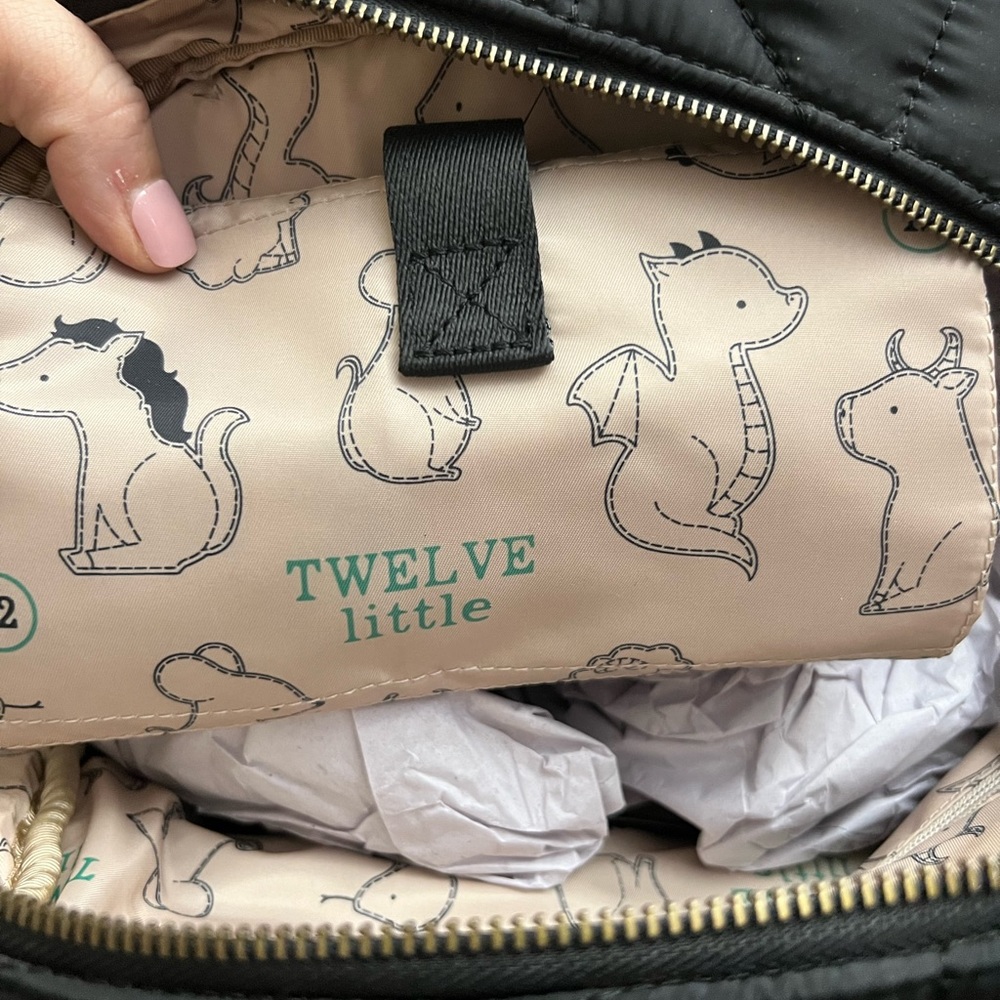 New Momma Sale! New! Twelve Little Designer Black Quilted Companion Diaper Bag - Picture 8 of 10